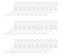 Yauhar 30Pcs 4 Inch White Slatwall Panel Hooks, Heavy Duty Slat Wall Hanging Display Hooks Pegboard Metal Hanger Hook for Gridwall Garage Shop Retail