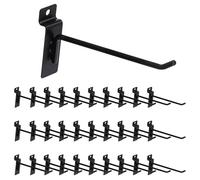 Yauhar 30Pcs 6 Inch/15CM Silver Slatwall Panel Hooks, Heavy Duty Slat Wall Hanging Display Hooks Pegboard Metal Hanger Hook for Gridwall Garage Shop Retail (Wire Diameter 5.6mm/ 0.22”)