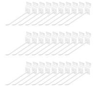 Yauhar 30Pcs 6 Inch White Slatwall Panel Hooks, Heavy Duty Slat Wall Hanging Display Hooks Pegboard Metal Hanger Hook for Gridwall Garage Shop Retail