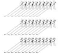 Yauhar 30Pcs 8 Inch Silver Slatwall Panel Hooks, Heavy Duty Slat Wall Hanging Display Hooks Pegboard Metal Hanger Hook for Gridwall Garage Shop Retail