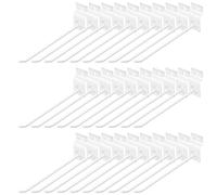 Yauhar 30Pcs 8 Inch White Slatwall Panel Hooks, Heavy Duty Slat Wall Hanging Display Hooks Pegboard Metal Hanger Hook for Gridwall Garage Shop Retail