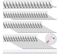 Yauhar 40 Pcs Stainless Steel Wall Mounted Hooks with Protective Caps and Screws, 2" 4" 6" 8" Coat Bag Hat Utility Hook, Garage Tools Storage Organizer & Hanger for Office Kitchen Home Shop