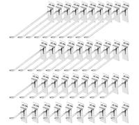 Yauhar 40Pcs 2/4/6/8 Inches Silver Slatwall Panel Hooks Assortment Set, Heavy Duty Slat Wall Hanging Display Hooks Pegboard Hanger Hook for Gridwall Garage Shop Retail