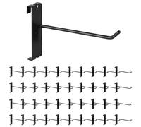 Yauhar 40Pcs 6" Gridwall Display Hooks Assortment Set, Black Metal Grid Wall Panel Hanging Display Hook for Garage Shop Retail Storage, Wire Diameter 5mm// 0.2”