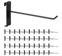 Yauhar 40Pcs 8" Gridwall Display Hooks Assortment Set, Black Metal Grid Wall Panel Hanging Display Hook for Garage Shop Retail Storage, Wire Diameter 5mm// 0.2”