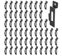Yauhar 60PC Slatwall Utility Notch Hook Metal Display Hangers for Photo Frames Paintings Artworks Panels Pegboard Slat Grid Shelf Hanging (Black)