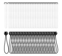 Yauhar 60pc Soccer Net Fastener Set - White Self Stick Attachment Straps and Black 5.9' Ball Bungee Cords Rebounder Accessories