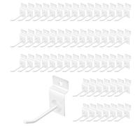 Yauhar 60Pcs 4 Inches Slatwall Hooks Assortment Set, Heavy Duty Metal Panel Display Slat Wall Hooks, Pegboard Gridwall Display Hangers for Garage Shop Retail Exhibition Organization (White)