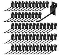Yauhar 60Pcs 4 Inches Slatwall Hooks Assortment Set, Heavy Duty Metal Panel Display Slat Wall Hooks, Pegboard Gridwall Display Hangers for Garage Shop Retail Exhibition Organization (Black)