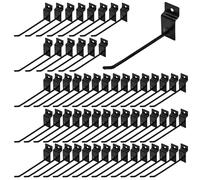 Yauhar 60Pcs 6 Inches Slatwall Hooks Assortment Set, Heavy Duty Metal Panel Display Slat Wall Hooks, Pegboard Gridwall Display Hangers for Garage Shop Retail Exhibition Organization (Black)