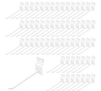 Yauhar 60Pcs 6 Inches Slatwall Hooks Assortment Set, Heavy Duty Metal Panel Display Slat Wall Hooks, Pegboard Gridwall Display Hangers for Garage Shop Retail Exhibition Organization (White)
