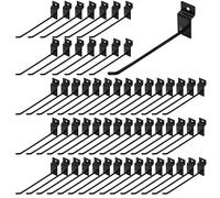 Yauhar 60Pcs 8 Inches Slatwall Hooks Assortment Set, Heavy Duty Metal Panel Display Slat Wall Hooks, Pegboard Gridwall Display Hangers for Garage Shop Retail Exhibition Organization (Black)