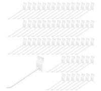 Yauhar 60Pcs 8 Inches Slatwall Hooks Assortment Set, Heavy Duty Metal Panel Display Slat Wall Hooks, Pegboard Gridwall Display Hangers for Garage Shop Retail Display Organization (White)