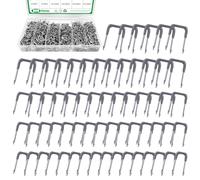Yauhar 800Pcs 5/8" 3/4" 1/2" 1" Electrical Cable Cord Management Assortment with Plastic Storage Case, Insulated U Staple Nails for Fixing Non-Metallic Electrical Wire