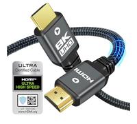 Yauhody 8K HDMI Cable 2m, Certified 48Gbps High Speed HDMI 2.1 Cable, 8K@60Hz, 10K, 4K@240Hz, 4K@144Hz, eARC, Dolby, Dynamic HDR, HDCP 2.2 & 2.33D,Compatible for PS5,PS4,XBOX,Roku TV,MacBook(2M)