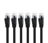 Yauhody CAT 6 Ethernet Cable 3m 6-Pack, Black | High Speed, Gigabit Cat6 Internet Network LAN Patch Cords, Pure Copper, Snagless RJ45 Connector for Modem, Router, Computer
