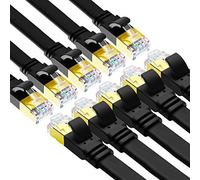 Yauhody CAT 8 Ethernet Cable,1m 10 Pack High Speed 40Gbps 2000MHz Flat SFTP Network Cable with Gold Plated RJ45 Connector,CAT8 Internet LAN Patch Cord for Gaming,Routers,Modems (1m/10 Pack/Black)