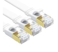 Yauhody CAT 8 Ethernet Cable,1m 3 Pack High Speed 40Gbps 2000MHz Flat SFTP Network Cable with Gold Plated RJ45 Connector,CAT8 Internet LAN Patch Cord for Gaming,Routers,Modems (1m/3 Pack/White)
