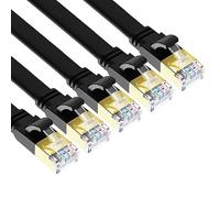 Yauhody CAT 8 Ethernet Cable,1m 5 Pack High Speed 40Gbps 2000MHz Flat SFTP Network Cable with Gold Plated RJ45 Connector,CAT8 Internet LAN Patch Cord for Gaming,Routers,Modems (1m/5 Pack/Black)