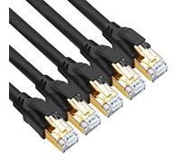 Yauhody CAT 8 Ethernet Cable,2m (5 Pack) Ultra High Speed 40Gbps 2000MHz SFTP CAT8 Cable LAN Internet Network Cord with Gold Plated RJ45 Connector for Gaming, Router,Modems,PC (2m/5 Pack/Black)