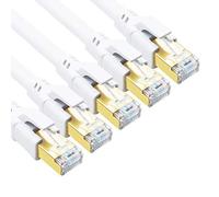 Yauhody CAT 8 Ethernet Cable,3m (5 Pack) Ultra High Speed 40Gbps 2000MHz SFTP CAT8 Cable LAN Internet Network Cord with Gold Plated RJ45 Connector for Gaming, Router,Modems,PC (3m/5 Pack/White)
