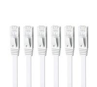 Yauhody Network Cable 1m 6-Pack, TIA/EIA 568-C.2 Certified CAT6 Ethernet Cable,Shielded Pure Copper Snagless RJ45 Patch Cable for Modem, Router, Computer(1m 6-Pack White)