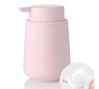 YAUKPH Matte Light Pink Foaming Hand Soap Dispenser Plastic | 11 oz - Modern Minimalist Style for Bathroom & Kitchen Countertop Refillable