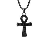 Yaumatea Armor of God Cross Pendant Necklace Shield of Faith Ephesians 6:16-17 Religious Amulet Templar Crusade, Stainless Steel 24" Chain, Stainless Steel, No Gemstone