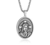 Yaumatea Patron of Saint Necklace, St. Michael/Virgin Mary/Raphael/Jude/Christopher/Benedict/Joseph/Patrick/Francis/Florian/Thomas/Anthony, Stainless Steel 24", regular, Stainless Steel, No Gemstone
