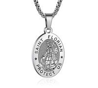 Yaumatea Patron Saint Necklace for Men Women, Multiple Saints Pendant Choose from St. Michael/Virgin Mary/Raphael/Jude/Christopher/Florian/Benedict/Joseph/Patrick/ Francis/ Thomas/Anthony/Stainless