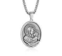 Yaumatea Patron Saint Necklace for Men Women, Multiple Saints Pendant Choose from St. Michael/Virgin Mary/Raphael/Jude/Christopher/Florian/Benedict/Joseph/Patrick/ Francis/ Thomas/Anthony/Stainless