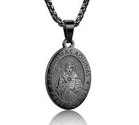 Yaumatea Patron Saint Necklace for Men Women, Multiple Saints Pendant Choose from St. Michael/Virgin Mary/Raphael/Jude/Christopher/Florian/Benedict/Joseph/Patrick/ Francis/ Thomas/Anthony/Stainless