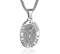 YAUMATEA Saint Medals Necklace, St. Michael/Virgin Mary/St. Raphael/St. Jude/St. Christopher/St. Benedict/St. Joseph/St. Patrick/St. Francis/St. Florian/St. Thomas/St. Anthony, Protection & Religious