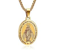YAUMATEA Saint Medals Necklace, St. Michael/Virgin Mary/St. Raphael/St. Jude/St. Christopher/St. Benedict/St. Joseph/St. Patrick/St. Francis/St. Florian/St. Thomas/St. Anthony, Protection & Religious