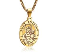 YAUMATEA Saint Medals Necklace, St. Michael/Virgin Mary/St. Raphael/St. Jude/St. Christopher/St. Benedict/St. Joseph/St. Patrick/St. Francis/St. Florian/St. Thomas/St. Anthony, Protection & Religious