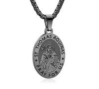Yaumatea Saint St. Michael/Christopher/Benedict Medal Necklace - 24" Stainless Steel Pendant for Protection and Religious Gifts, Stainless Steel, No Gemstone