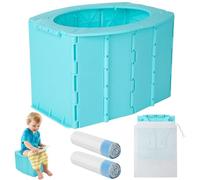 Yaunming Children's Toilet Foldable Potty for On the Go Baby Potty with Storage Bag + Cleaning Bags, Portable Children's Toilet for Indoor and Outdoor Use (Camping & Car)