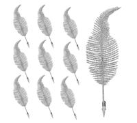 YAUOIPI 10pcs Christmas Tree Decoration Clip On Feather, Christmas Glitter Feathers, Silver Feather Glittery Baubles Ornament, Tree Baubles, Glittery Ornaments, Xmas Decor (Silver)