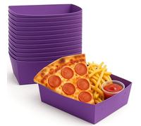 Yaure Joy 25 Pcs Needs Assembly 4lb Large Paper Food Trays Boat Disposable Nacho Trays Paper Boat for Nachos, Hotdogs, Tacos, Fries (Deep Purple)