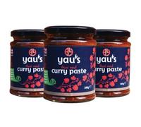 Yau's Thai Red Curry Paste, Traditional Mild Curry Paste, Vegan, Soy-Free, and Gluten-Free Spicy Marinade and Pesto, Easy and Tasty Chinese Red Curry Paste, 3 x 280g