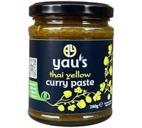 Yau's Thai Yellow Curry Paste 280g for authentic Thai flavour (free from gluten, nuts, dairy, soy and E numbers), all natural recipe, fresh ingredients and no refined sugar. Up to 12 servings.