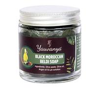 Yauvanya Black Moroccan Beldi Soap 100g Traditional Hammam Soap with Olive and Argan Oil