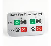 YAUYIK Dog Feeding Reminder, Magnetic Reminder Sticker, AM/PM Daily Indication Chart Feed/Walk Your Pets, Fridge Magnets and Double Sided Tape, Helps You to Track Pet Feeding & Walking (Silver)