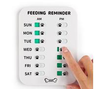 YAUYIK Dog Feeding Reminder, Magnetic Reminder Sticker, AM/PM Daily Indication Chart Feed Your Pets, Fridge Magnets and Double Sided Tape, Helps You to Track Pet Feeding & Medication (White)