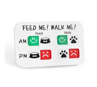 YAUYIK Pet Feeding Reminder, Magnetic Reminder Sticker, AM/PM Daily Indication Chart Feed/Walk Your Pets, Fridge Magnets and Double Sided Tape, Helps You to Track Pet Feeding & Walking (White)