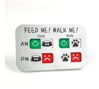 YAUYIK Pet Feeding Reminder, Magnetic Reminder Sticker, AM/PM Daily Indication Chart Feed/Walk Your Pets, Fridge Magnets and Double Sided Tape, Helps You to Track Pet Feeding & Walking (Silver)