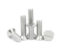 YAVCBOPM 10/50pc 304 A2-70 Stainless Steel Metric Threaded Slotted Flat Countersunk Head Machine Screw Bolt M1.6 M2 M2.5 M3 M4 M5 M6 GB68(4mm,50pcs M1.6)