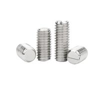 YAVCBOPM 2/50 M1.2 M1.4 M1.6 M2M2.5 M3 M4 M5 M6 M8 M10 M12 GB73 DIN551 Stainless Steel Slotted Head Flat End Headless Grub Bolt Set Screw(8mm,20pcs M4)