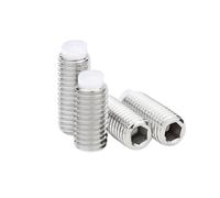 YAVCBOPM M2 M2.5 M3 M4 M5 M6 M8 M10 M12 M16 304 Stainless Steel Hexagon Socket Plastic Nylon Dog Convex End Point Tip Grub Bolt Set Screw(5mm,5pcs M4)