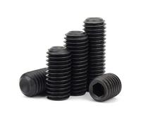 YAVCBOPM M3 M4 M5 M6 M7 M8 M10 M12 Fine Thread DIN916 Black 12.9 Steel Hex Hexagon Socket Allen Cup Point Grub Headless Bolt Set Screw(12.9 grade steel,10pcs M8x1x14)